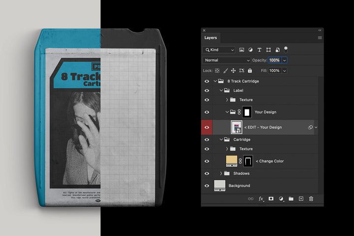 8-Track Cartridge Mockup