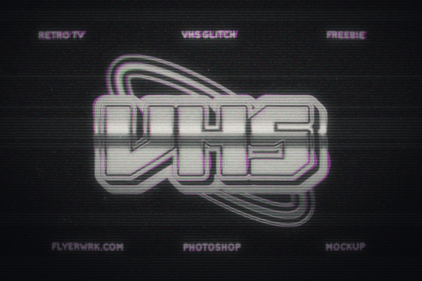 VHS Glitch Mockup – Flyerwrk