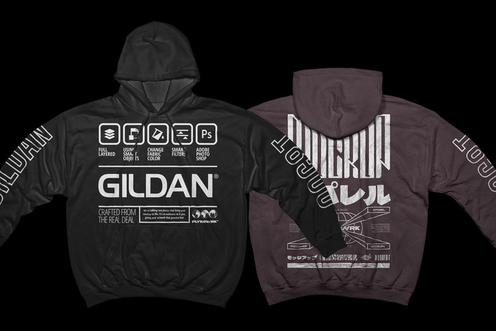 Gildan 18500 Hoodie Mockup - Wide arms